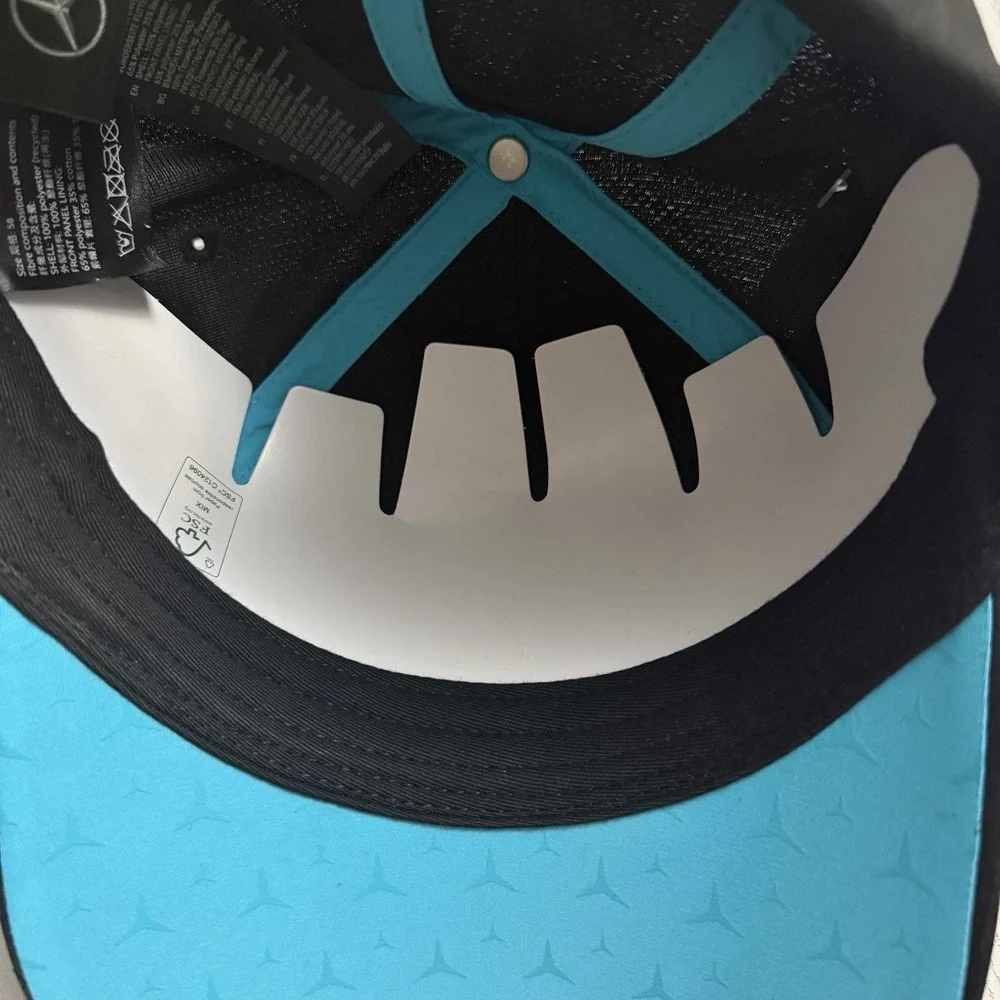 Genuine Mercedes Benz Logo Cap - Black W/ Blue Trim Brand New OEM Authentic